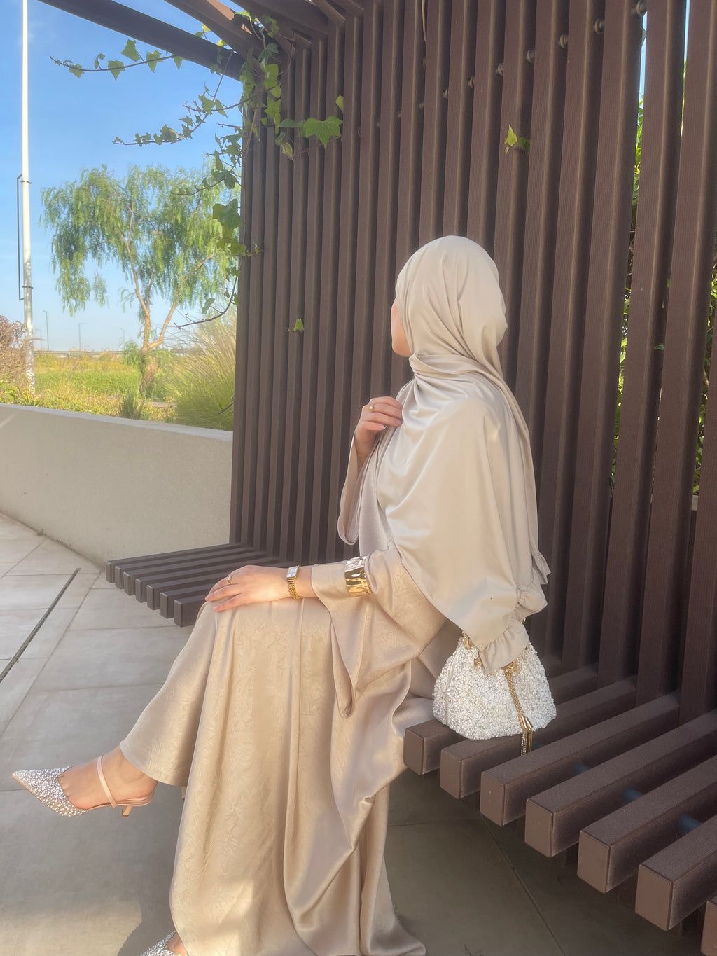 Luxury Textured Draped Abaya