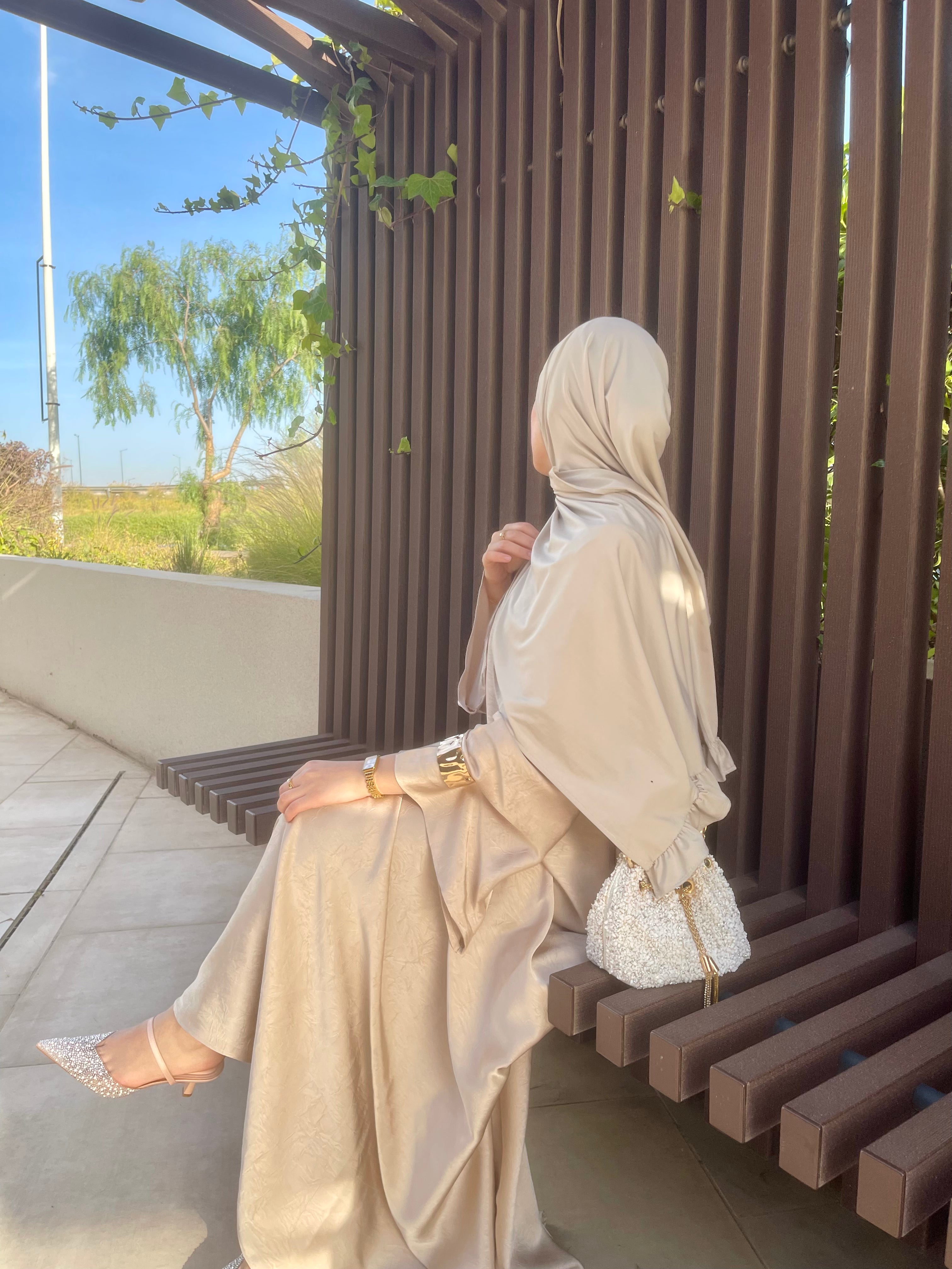 Luxury Textured Draped Abaya