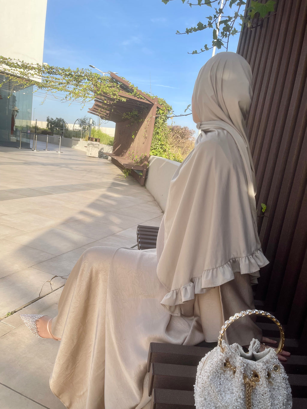 Luxury Textured Draped Abaya